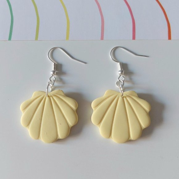 Jewelry - Pastel Yellow Shell Earrings